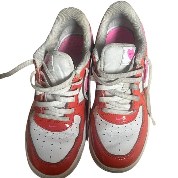 Nike Air Force 1 pink and red Valentine’s Day size 3 - Picture 5 of 13